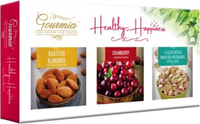 

Gourmia Healthy Happiness Dry Fruits Gift Pack Almonds, Cranberries, Pistachios(300 g, Box)