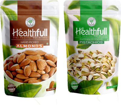 

Healthfull Combo of Almonds, 200g and Pista, 200g. Pistachios, Almonds(500 g, Pouch)