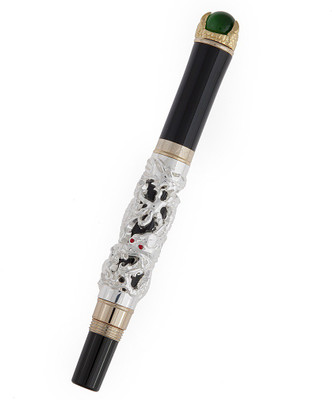 

jinhao Gray Dragon Playing Pearl Roller Ball Pen with Jewelry on Top Roller Ball Pen