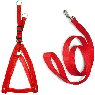 Furious3D Dog Harness & Leash(, RED