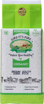 

ELWORLD Organic South 2 Kg Brown Sona Masoori Rice (Long Grain)(2 kg)