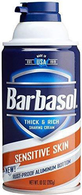 

Barbasol Sensitive Skin Thick and Rich Shaving Cream, 10 Ounce(283 g)