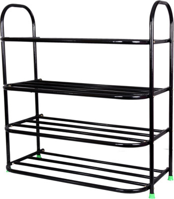 Patelraj Metal Shoe Stand(Black, 4 Shelves)