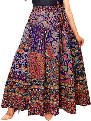 JWF Printed Women Wrap Around Multicolor Skirt