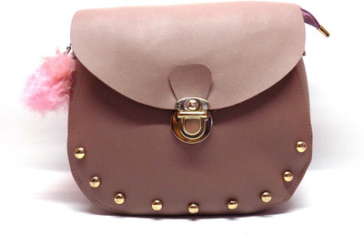 

Ambrosia Women Evening/Party Pink Synthetic Leather Sling Bag