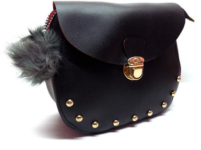 

Ambrosia Women Casual Black Synthetic Leather Sling Bag