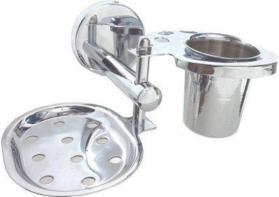 

TAVISH STAINLESS STEEL SOAP DISH TTOOTHBRUSH & PASTE HOLDER (Silver)(Steel)