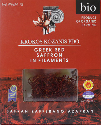 

ELWORLD Organic Greek Red Saffron Threads Kesar by Krokos Kozanis(1 g)