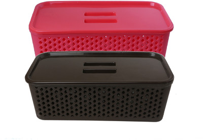 

CSM Storage Baskets With Lid - Set of 2 Storage Basket(Pack of 2)