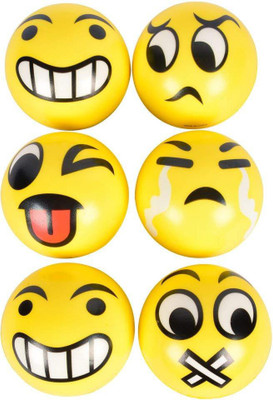 

Miss & Chief Cute Emoticon Balls - Set Of 6 For Kids, Children - 10 cm(Yellow)