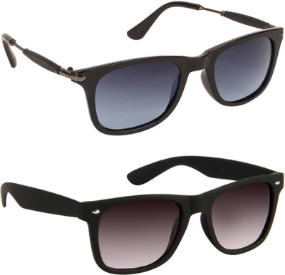 Gansta Wayfarer Sunglasses(Black, Grey)