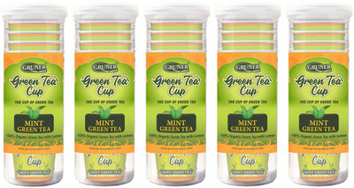 

Gruner Mint Green Tea pack of 5 Mint Green Tea Plastic Bottle(100 g)