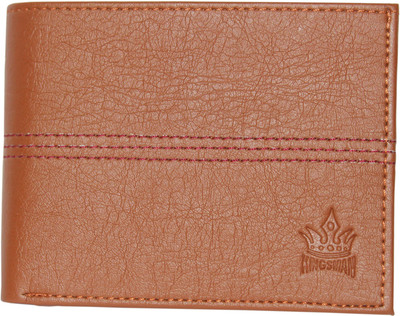 

KINGSMAN Men Tan Genuine Leather Wallet(8 Card Slots)