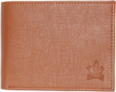 

KINGSMAN Men Tan Genuine Leather Wallet(8 Card Slots)