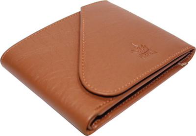 

KINGSMAN Men Tan Genuine Leather Wallet(10 Card Slots)