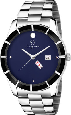 

Lugano LG 1176 Fashionable & Modish Blue Dial With Clear Demonstration of Day & Date Watch - For Men