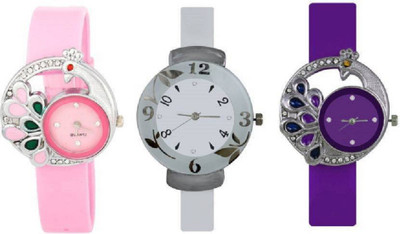 

Style Keepers New Arrival Festive Season Special SKCSMRPKPLFWWH CSMR Pink And Purple Round DIal Rubber Strap And 239 White Colour ROund Dial Rubber Strap (Combo of 2) CSMRPKPLFWWH Watch - For Women