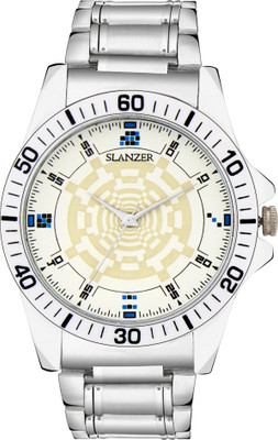 Slanzer SLZ-0123 New Generation White Dial Silver Stainless Steel Strap Analog Wrist Watch - For Men