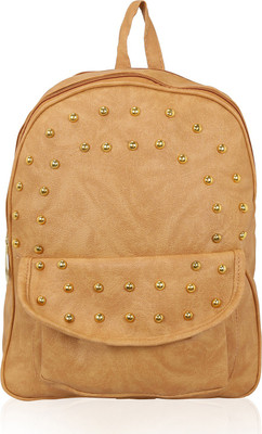 

Kleio Designer Studded Casual Backpack with a Flap Pocket for College Girls 7 L Backpack(Beige)