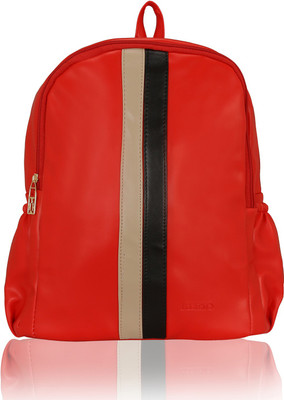 

Kleio Stylish Trendy Soft PU Leather Double Compartment Travel / College 10.6 L Backpack(Red)