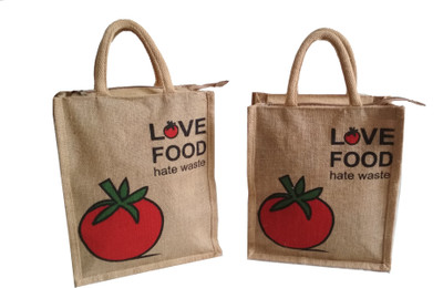 

HideCrusH Apple print lunch bag Waterproof Lunch Bag(Beige, 4 L)