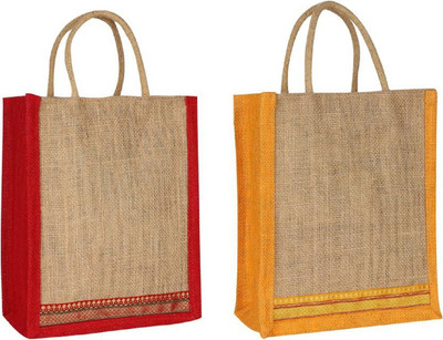

DAREDEVIL JUTE BAG Combo Red & Yellow Lunch Jute Bag Lunch Bag(Multicolor, 5 L)