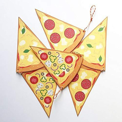

mypartysuppliers Pizza Pennant Banner Pennant Banner(5 ft, Pack of 6)