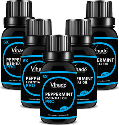 

VIHADO 6x PRO 100% Pure & Natural Peppermint Oil (18 gm) (Pack of 5)(18 ml)