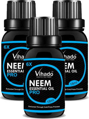 

VIHADO 6x PRO Pure Organic Neem Oil (ColdPressed & Undiluted) Hair Oil (18 gm) (Pack of 3)(18 ml)