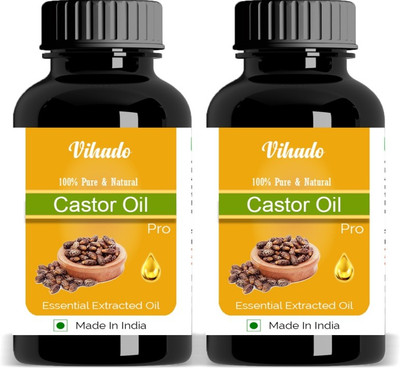 

Vihado PREMIUM CASTOR OIL Pack of 2 Hair Oil (30 ML)(30 ml)