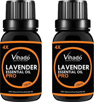 

VIHADO 4x PRO Lavender 100% Pure Essential Oil (18 gm) (Pack of 2)(18 ml)