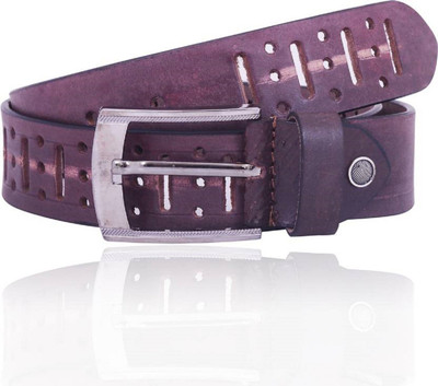 

SHYAMKRIPA Women Casual Purple Genuine Leather Belt, Brown