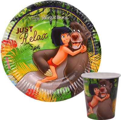 

Party Butiko Jungle Book Theme Birthday Party Paper Tableware Super Saver Combo Set of 20pcs-(10 Plates, 10 Hats)(Set of 20)