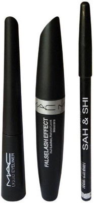 

Sah&Shi Eyebrow Black Pencil With Mac Mascara & Mac Liquid Eyeliner(Set of 3)