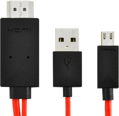 

Reyanshmob Mobile to TV Cable Micro USB to HDMI Cable MHL to HDMI 1080P HDTV Adapter Cable Cord for Galaxy S5/S4/S3/Note 3/ Note 4 Galaxy HDMI Cable(Red)