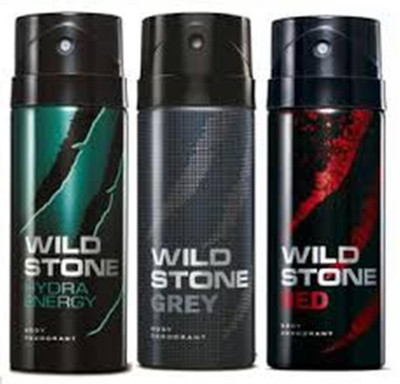

Wild Stone Hydra Energy,Grey,Red Deodorant Spray - For Men(450 ml, Pack of 3)