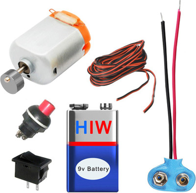 

Kit4curious Vibration motor 9v batt connector wire switch push switch complete kit with instruction manual Educational Electronic Hobby Kit