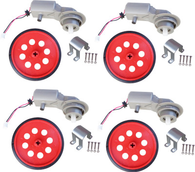 

Kit4Curious 3-9v Waterproof Arduino compatible DC BO Motors with big wheel clamp set (Pack of 4) Educational Electronic Hobby Kit
