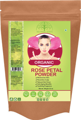 

Hollywood Secrets 100% Pure Natural Organic Rose Petal Powder For Skin Hair Whitening Face Pack (100gm)(100 g)