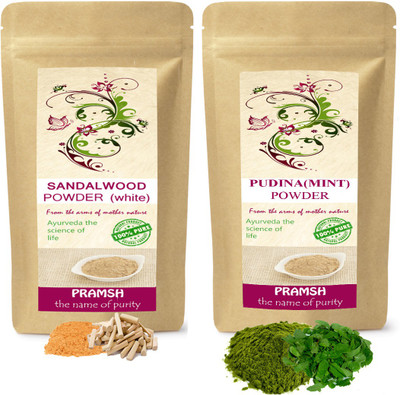 

PRAMSH Premium Quality White Sandalwood 400gm & Pudina (Mint) 100gm Powder Combo(500 g)