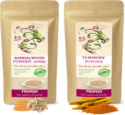

PRAMSH Premium Quality White Sandalwood 200gm & Kasturi Turmeric 400gm Powder Combo(600 g)