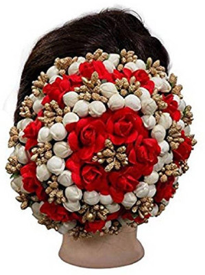 

AASA Juda Gajra Artificial Flower For Women Hair Juda Buns Accessories Bun, Hair Accessory Set(Red)
