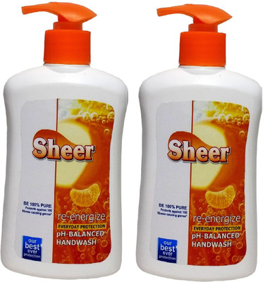 

sheer Hand wash Orange (Pack of 2 ,200ml each)(200 ml, Pump Dispenser, Pack of 2)