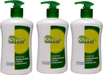 

sheer Hand wash Floral (Pack of 3 ,200ml each)(200 ml, Pump Dispenser, Pack of 3)
