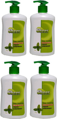 sheer Hand wash Mint (Pack of 4 ,200ml each)(200 ml, Pump Dispenser, Pack of 4)