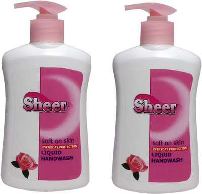 

sheer Hand wash Rose (Pack of 2 ,200ml each)(200 ml, Pump Dispenser, Pack of 2)