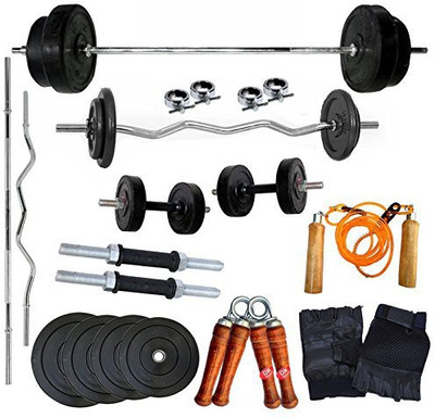 

HARD ROCK 10 KG HOME GYM COMBO 2 KG 4 RUBBER PLATES + THREE FEET CURL + STRAIGHT , BAR Home Gym Combo(0 - 20 kg)
