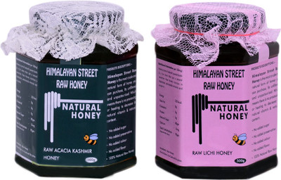 

himalayan street raw honey 100% NATURAL UNPROCESSED RAW ACACIA KASHMIR & RAW LITCHI HONEY (500 GM X 2)(1 kg)