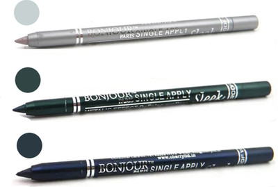 

Bonjour Paris Single apply soft metalic kajal(silver, green, party blue.)