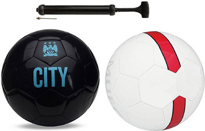 

Unik City ViceBlack + MUf White Football Combo With Durable Air Pump Football Kit